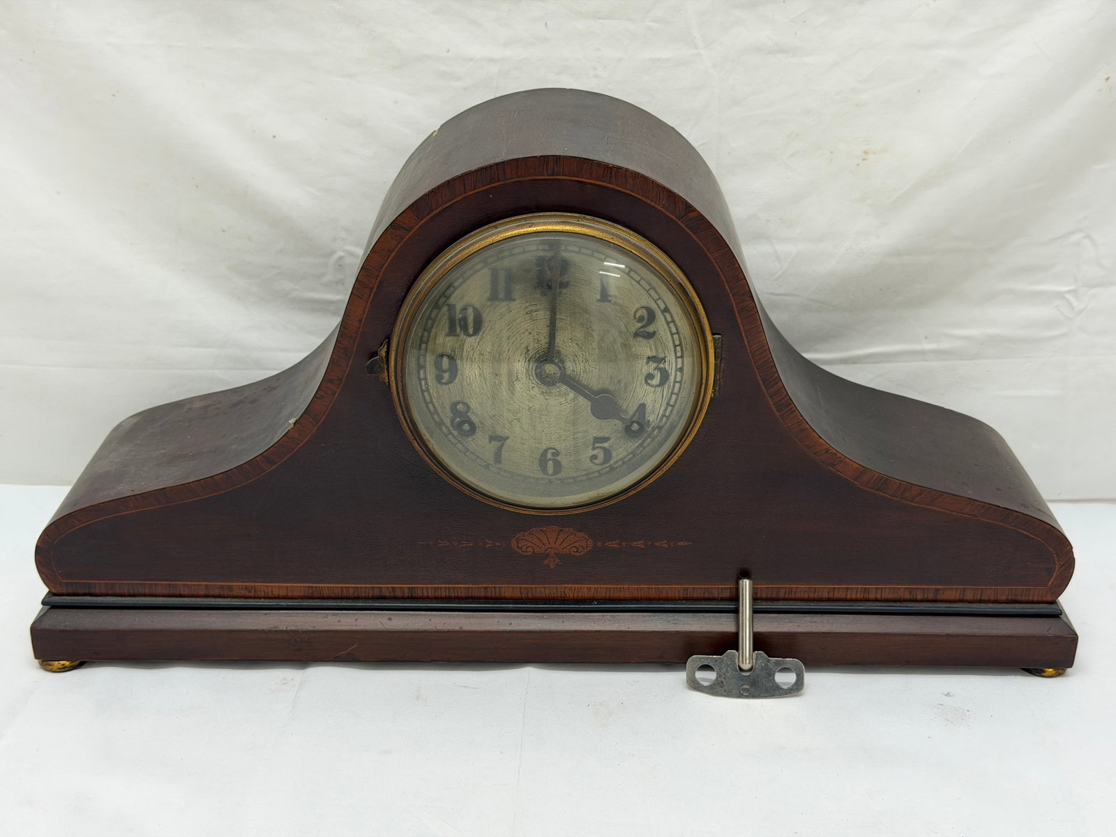 Tambour Style Wood Case Mantle Clock 20.5" x 5" x 11" (Has Key, Needs Work) Seth Thomas? (1 of 6)