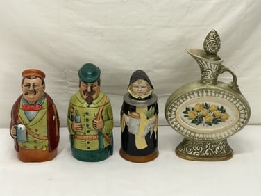 West Germany Steins, Decanter - Train Conductor, Hunter - Beer Mugs (1 of 9)