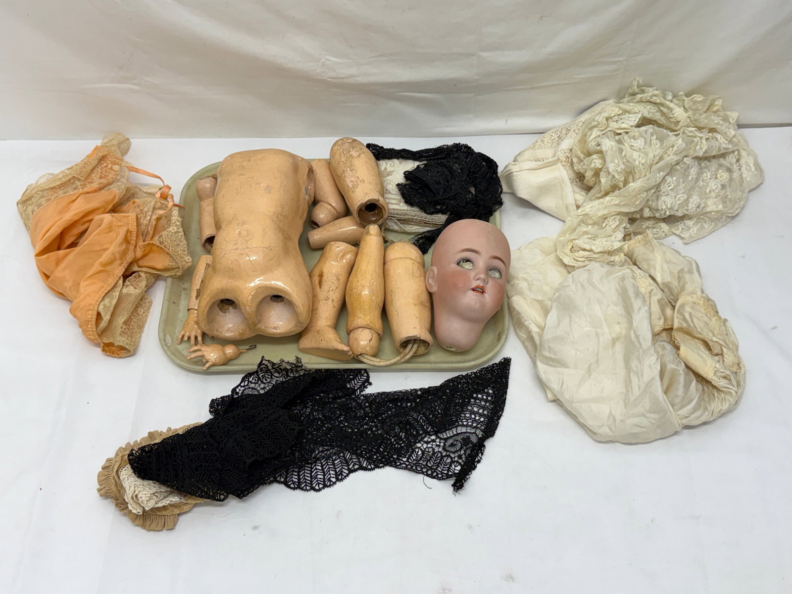 Asst Doll, German Heinrich 5" Porcelain Head, Composite Body, Clothes (1 of 5)