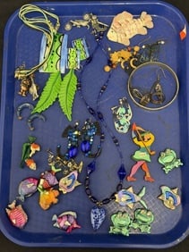 Asst Jewelry - Fish Button Covers, Seahorse, Abalone, Mermaid Earrings, More (1 of 6)