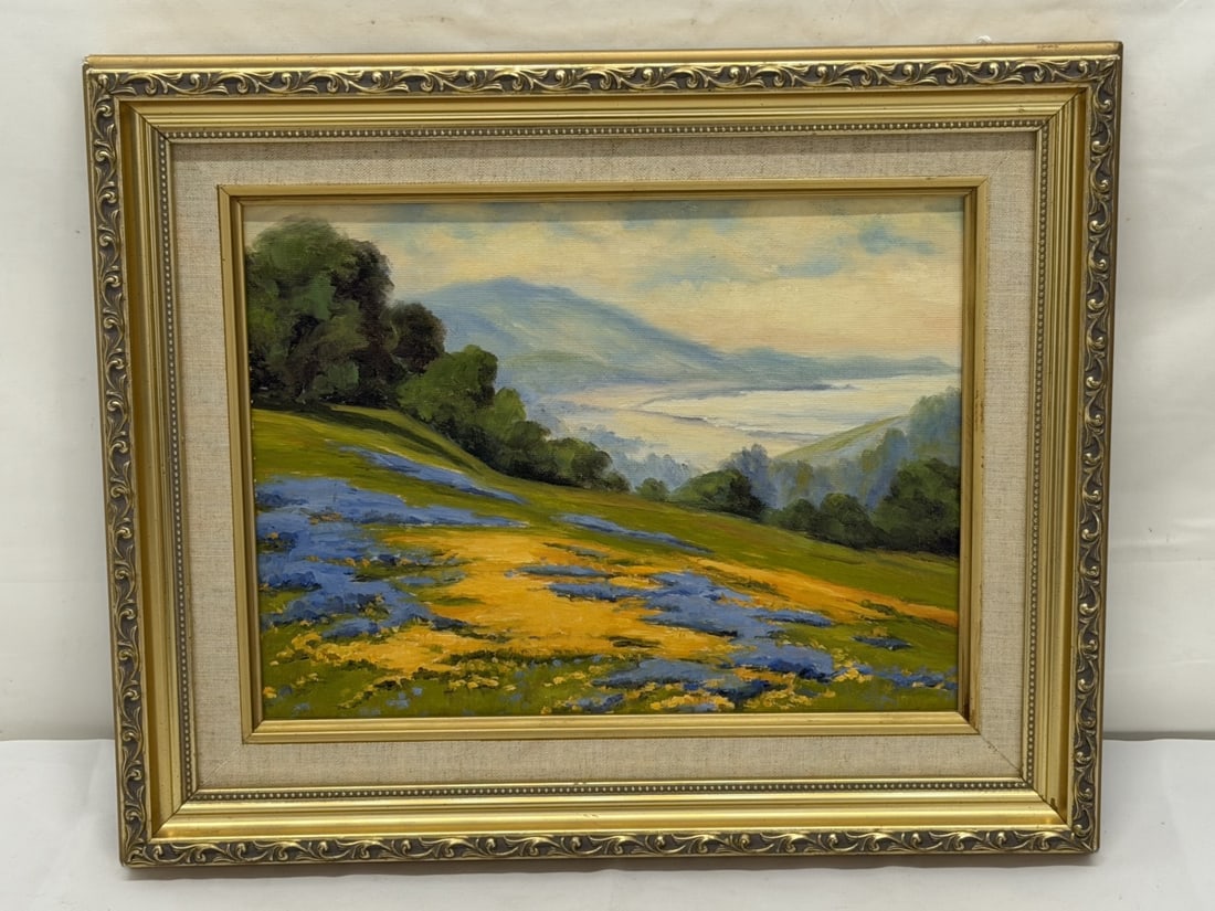 California Plein Air Oil on Canvas , Framed 13.5" x 16.25": California Plein Air Oil on Canvas , Framed 13.5" x 16.25"