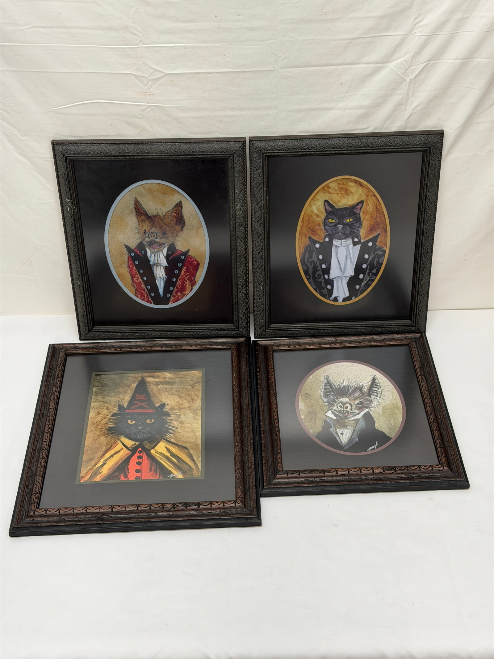 (4)Nick Demakes Limited Ed. Bat / Cat Lithograph Prints - Some Signed (1 of 12)