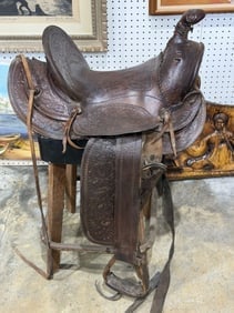 Antique Tooled Leather Saddle from Rodoni Farms Santa Cruz,CA (1 of 12)