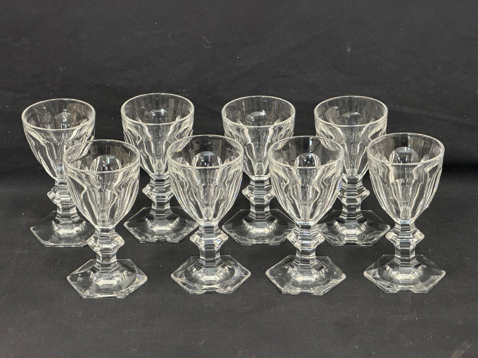 (8)Baccarat French Crystal Stemware in Harcourt 1841 Pattern - 2.5" x 5" - New / Unused (1 of 4)