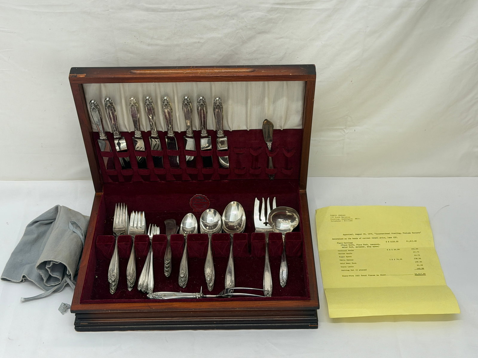 65pcs International Sterling Silverware Set for 8 in 'Prelude' Pattern - (1 of 8)