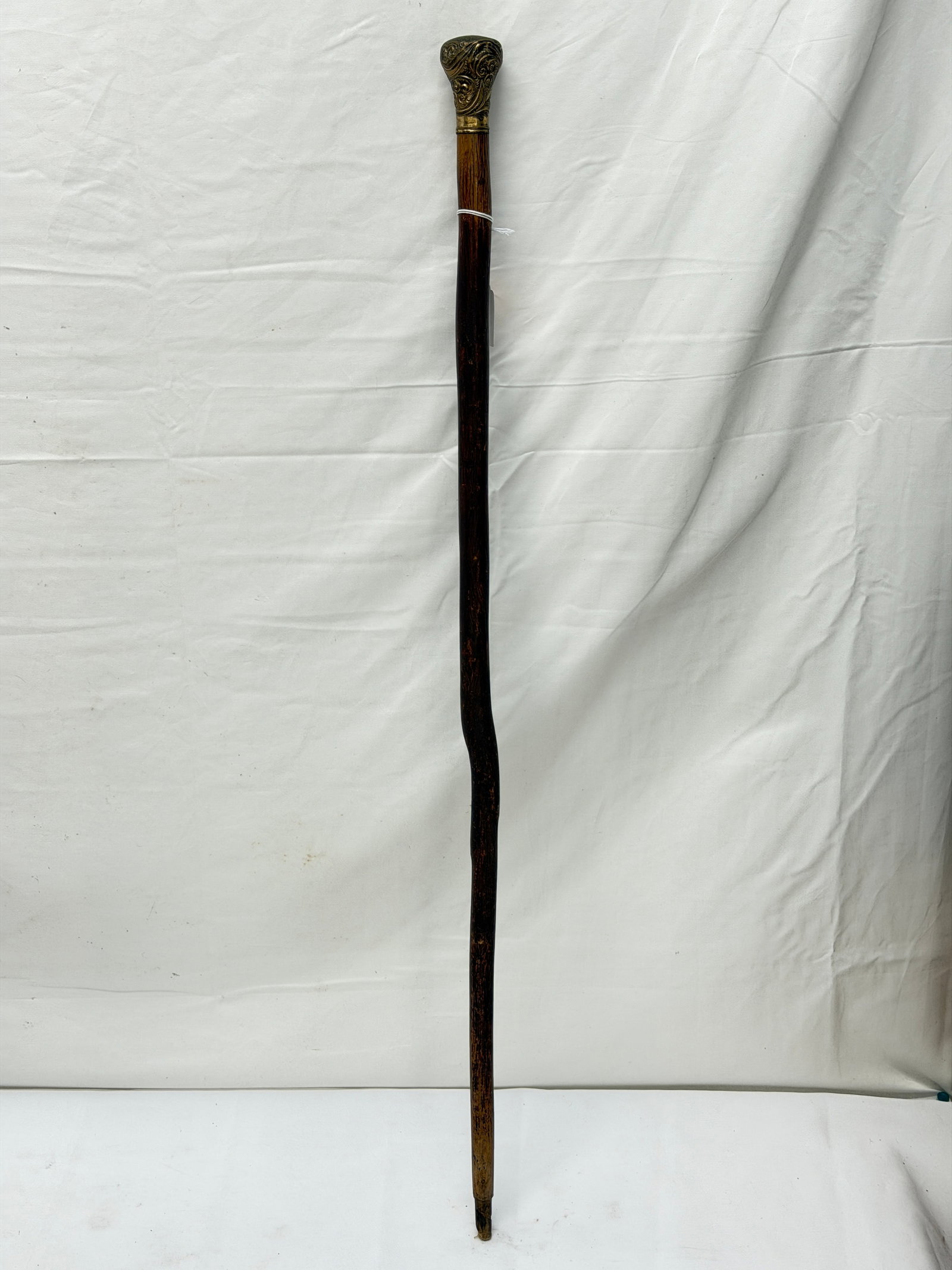 Antique Hull Gold Tone Handle Walking Stick Cane 31.75"L (1 of 7)