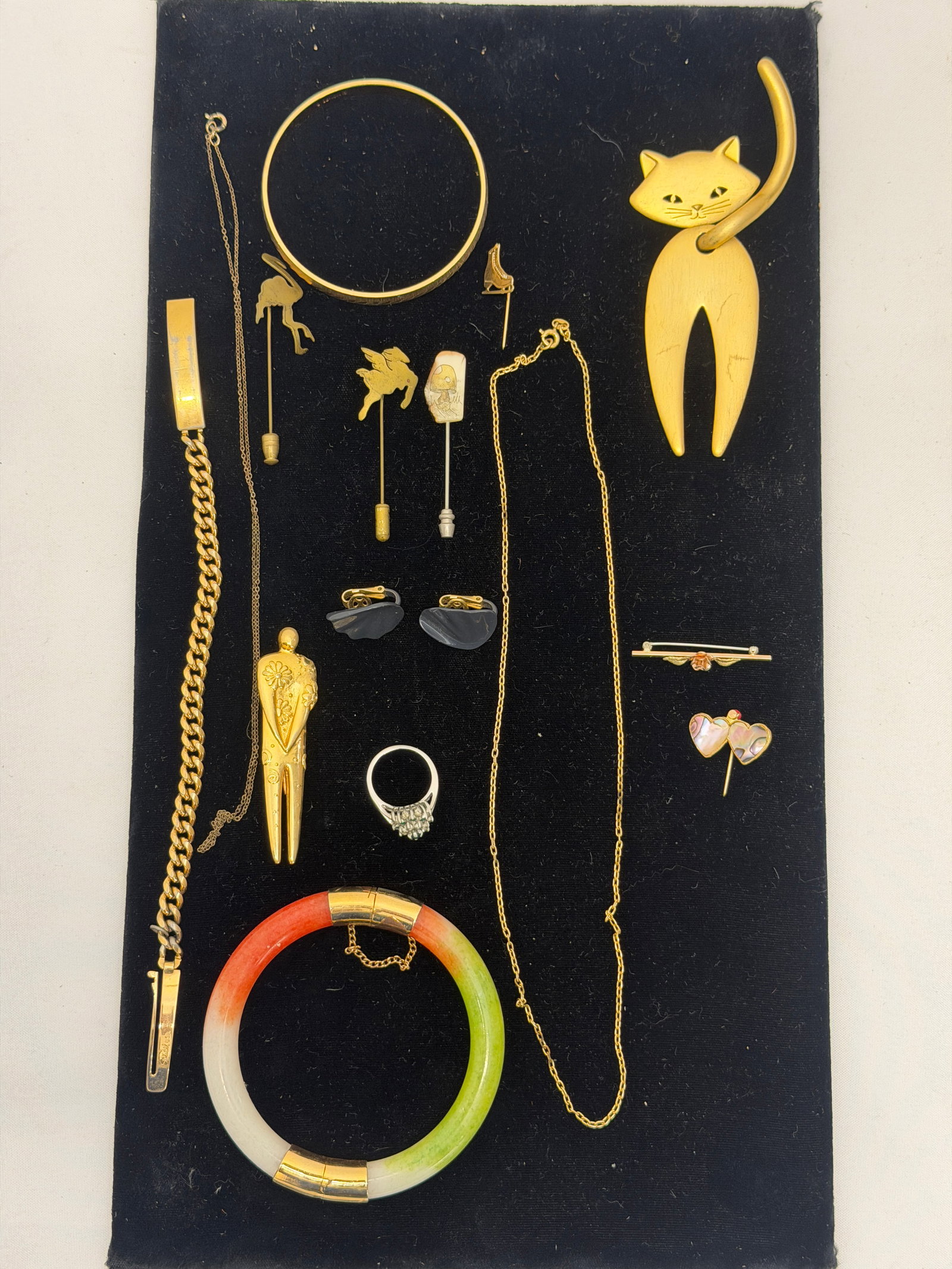 Asst Jewelry Lot - Monet Bracelet & Necklace, Pins, Rings, Bracelets (1 of 10)