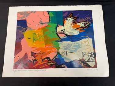 Signed #d Serigraph # 36 / 67 by Maleu - "After the Dinner with Seafood Salad" - 22" x 30": Signed #d Serigraph # 36 / 67 by Maleu - "After the Dinner with Seafood Salad" - 22" x 30"