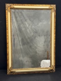Large Beveled Wall Mirror by Uttermost - 30" x 43" Wooden Framed with Gold tone Accent (1 of 3)