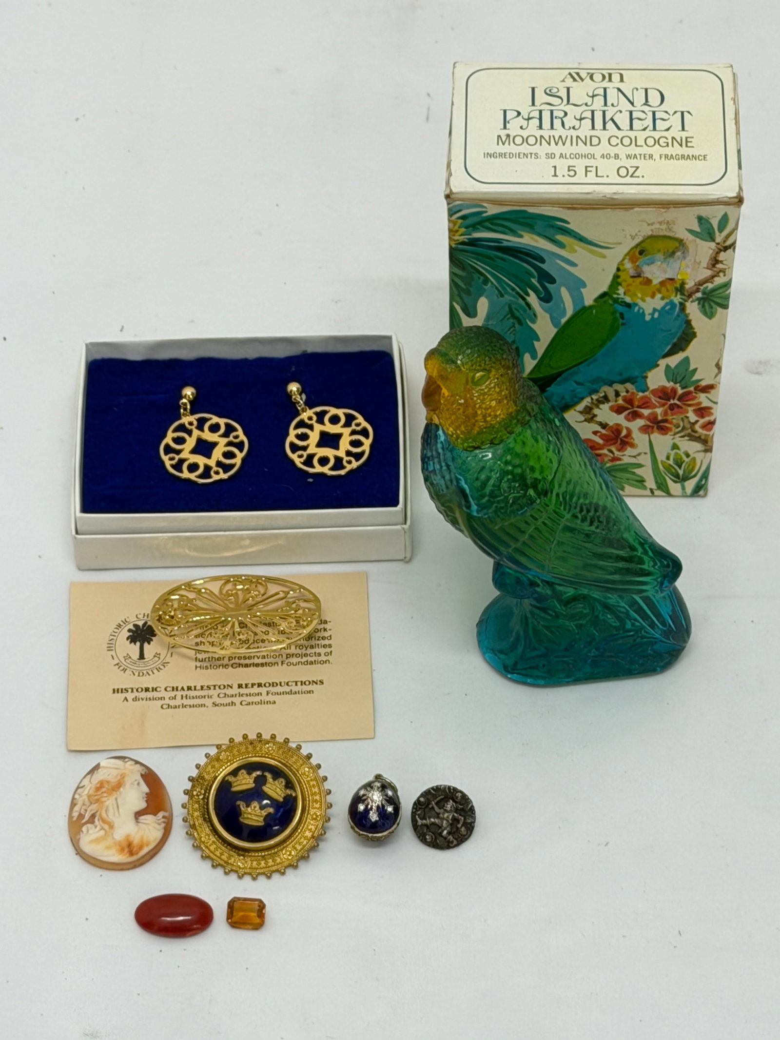 Asst Jewelry & More - 18K Gold Plate, Sweden Crown, Shell Cameo + More (1 of 5)