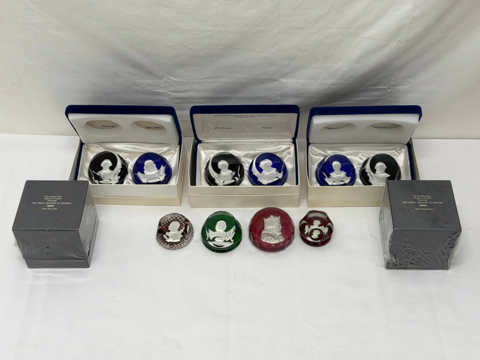 (12)Franklin Mint Paperweights - Great Leaders of History & More - Some Sealed: (12)Franklin Mint Paperweights - Great Leaders of History & More - Some Sealed