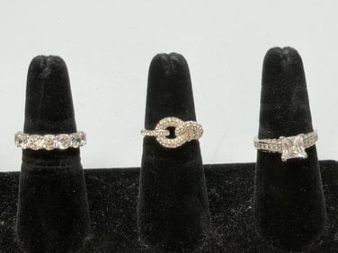 (3)Sterling Silver Rings- Swarovski Crystal & Jeulia (1 of 7)