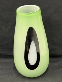 Murano Mint Green Art Vase 15.5''T x 4.5'' (1 of 3)