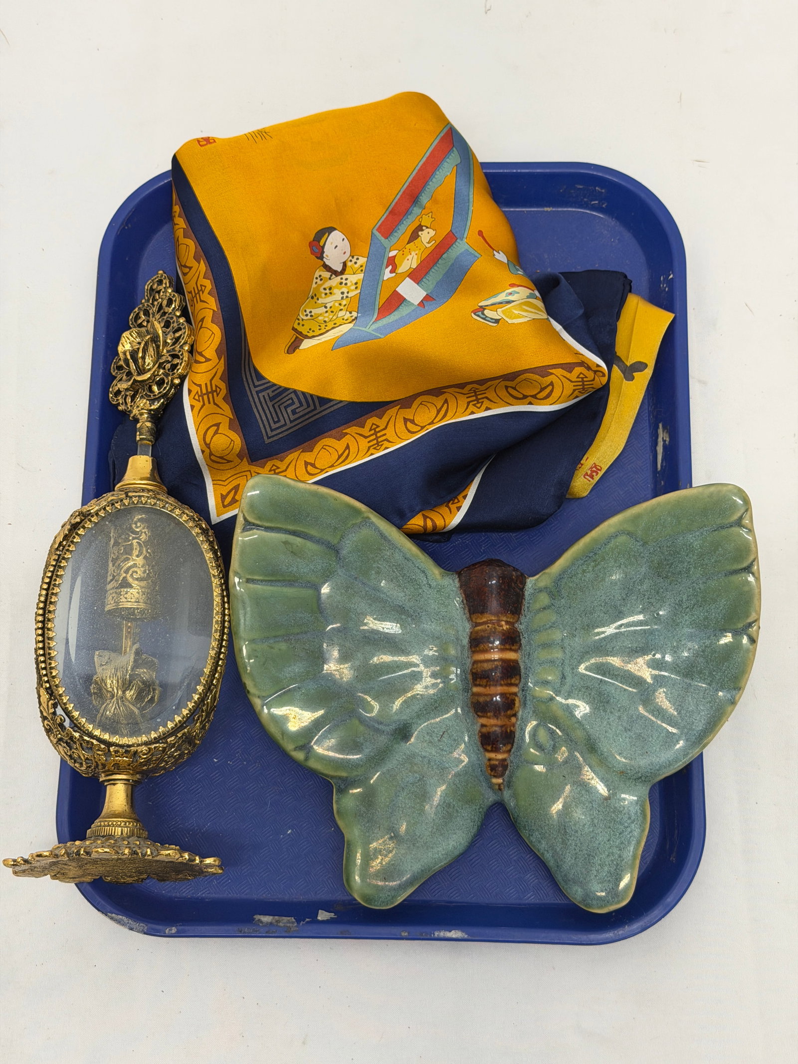 Pottery Butterfly, Perfume & Silk Scarf (1 of 15)