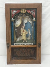 Religious Last Rites Viaticum Altar Cabinet/Shadow Box - 13''x 3.5'' x 23'' (1 of 2)