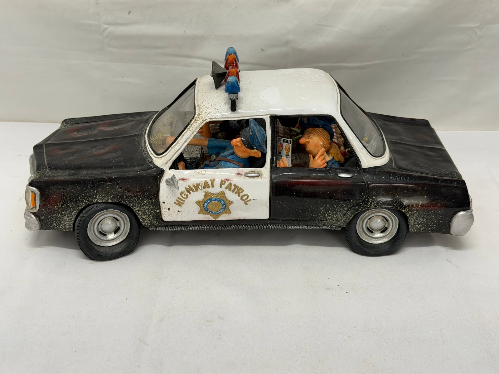 Guillermo Forchino Hand Painted Highway Patrol Car (Retired) 15.5" x 7.5" x 6.5" (1 of 8)