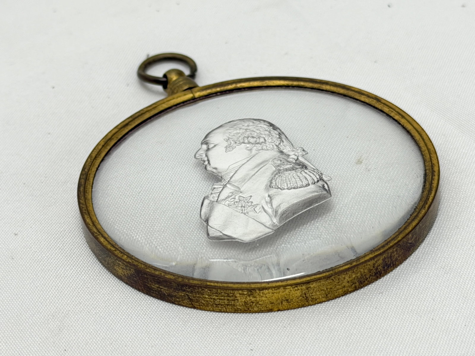 French Sulphide Cameo Medallion from Paul Jokelson Collection 2.75" without Bezel - 2