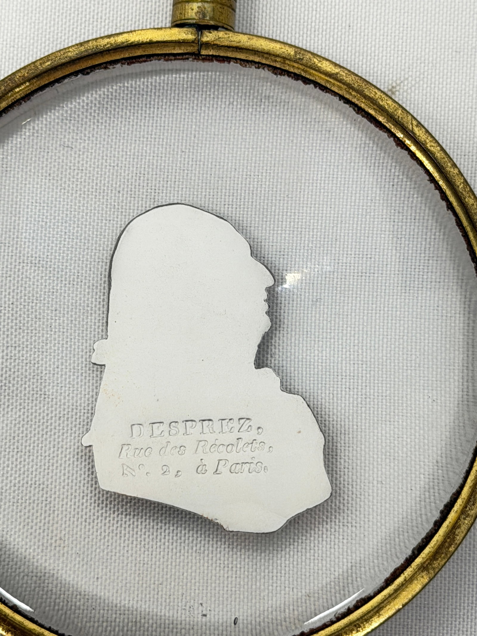 French Sulphide Cameo Medallion from Paul Jokelson Collection 2.75" without Bezel - 4