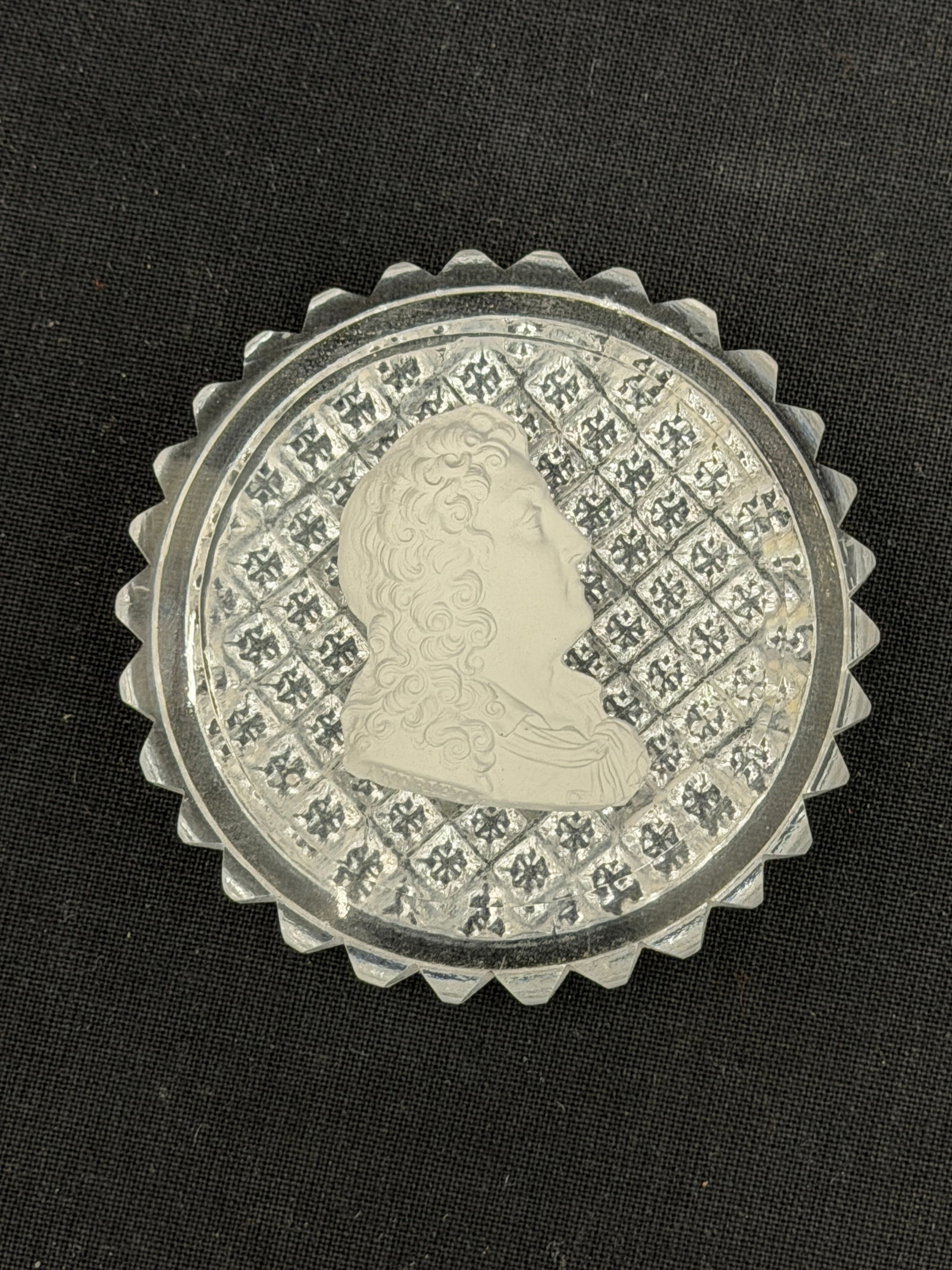 Antique French Sulphide Cameo Medallion 2.5" - From Paul Jokelson Collection - (1 of 3)