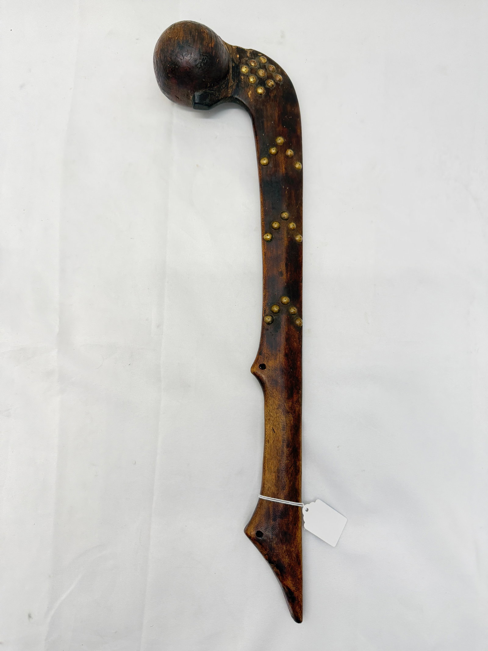 Antique Native American Indian Tacked Ball Head War Club 23"L (1 of 7)