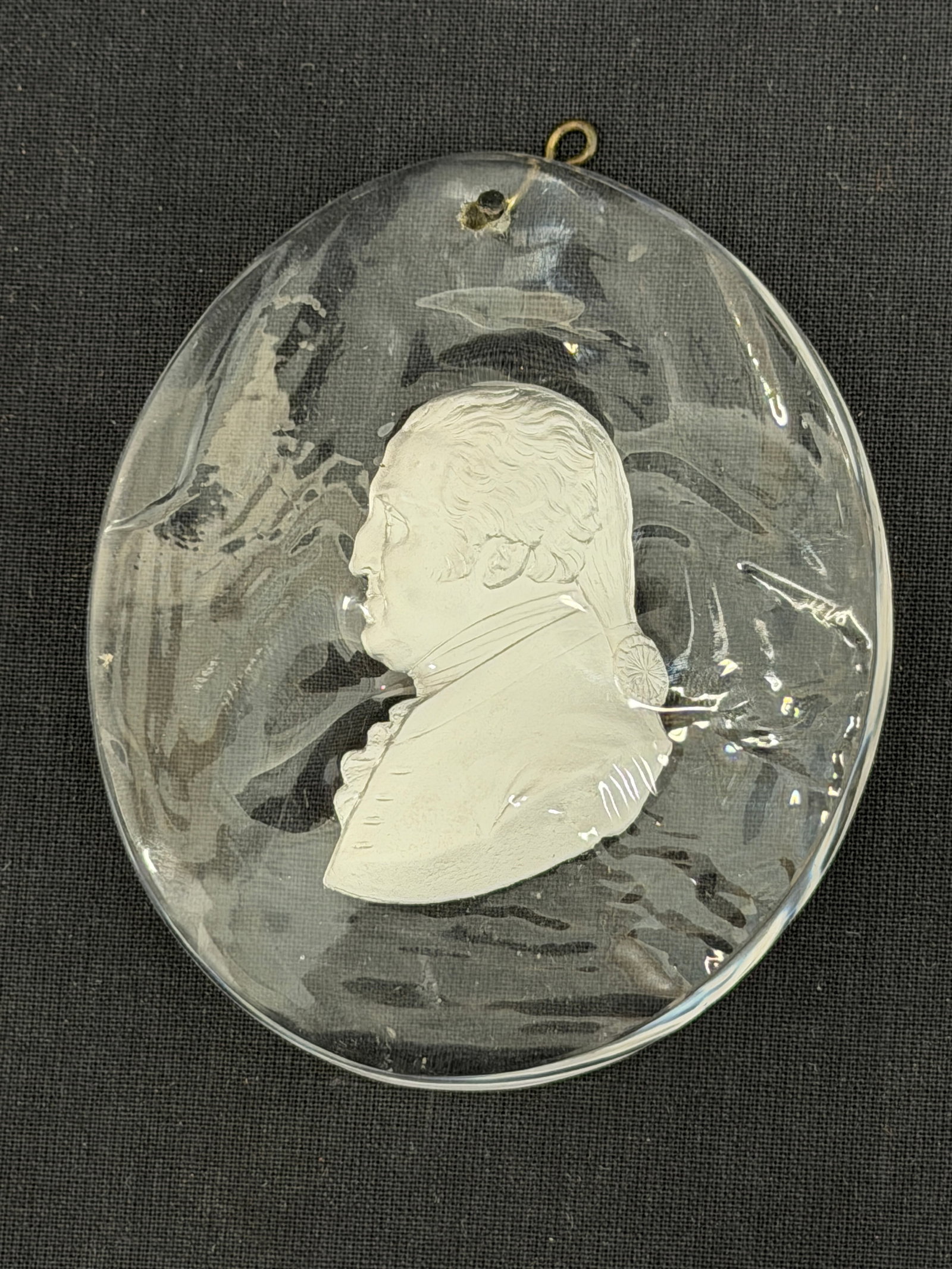 Antique French Sulphide Cameo Medallion from Paul Jokelson Collection 3" x 3.5" (1 of 3)