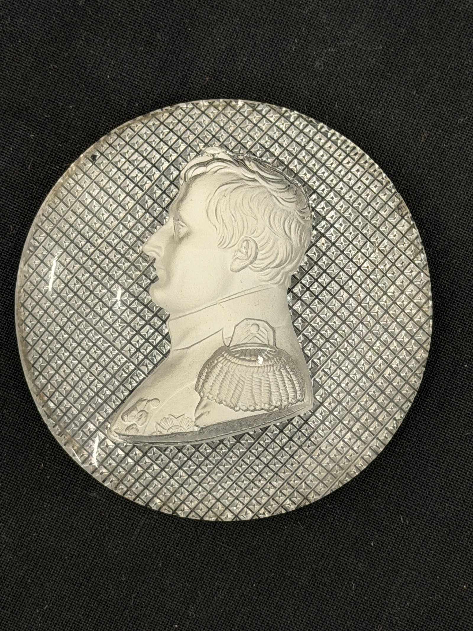 Antique French Sulphide Cameo Medallion of Napoleon I 2.75" - From Paul Jokelson Collection - (1 of 4)