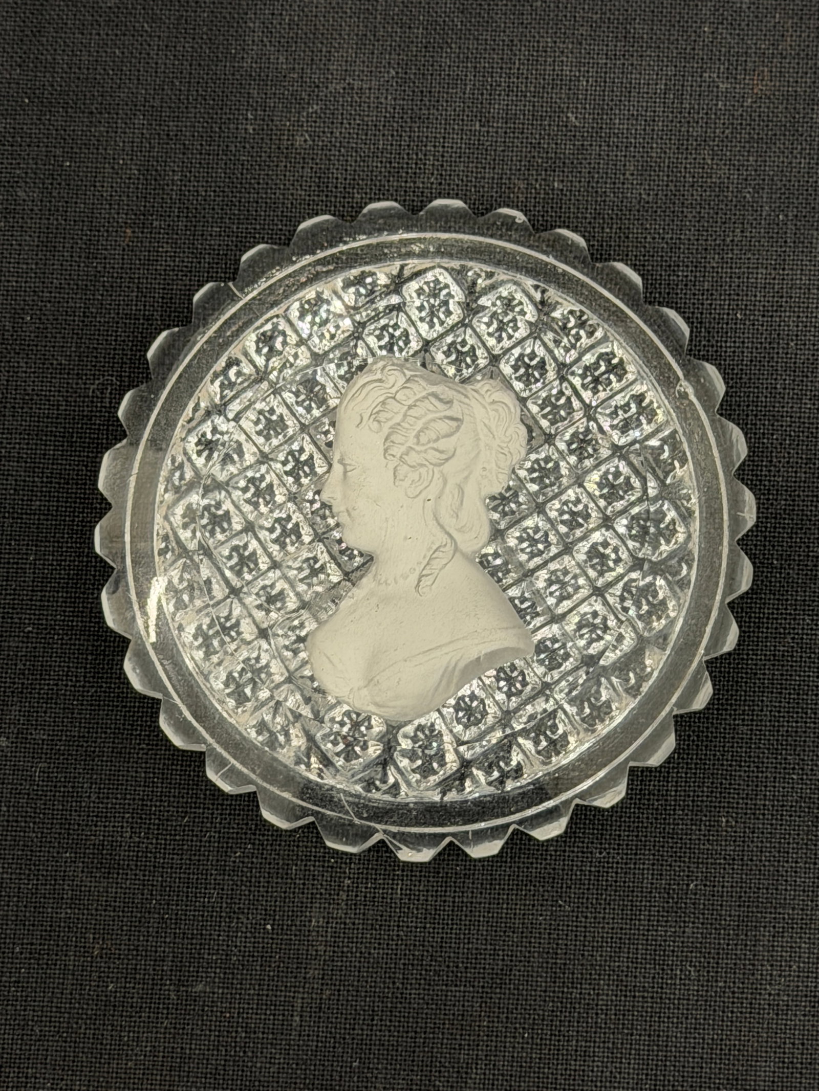 Antique French Sulphide Cameo Medallion of Marie Antoinette 2.5" - From Paul Jokelson Collection - (1 of 3)