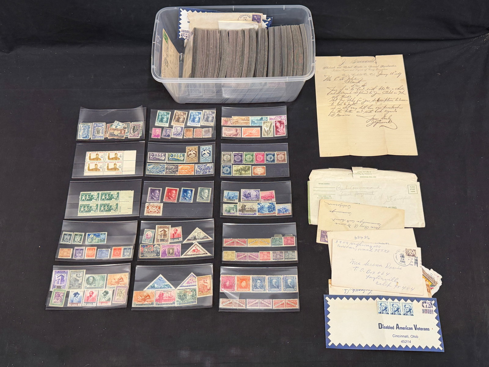 Lot of Antique / Vintage Stamp Collection - Unused & Useds 100s of stamps: Some in Envelopes, Letter & More