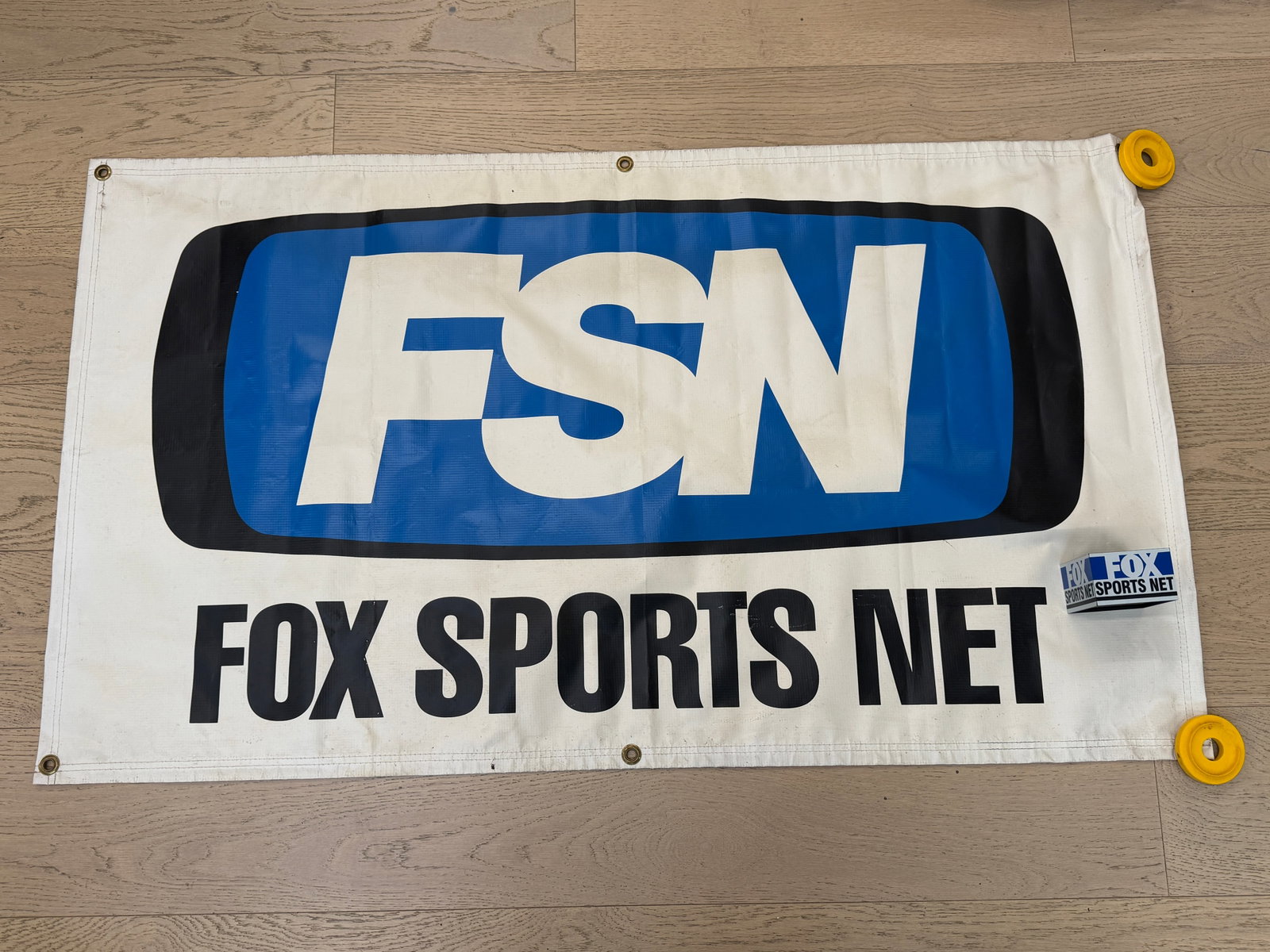Vintage FOX Sports Vinyl Banner 28" x 49" + Microphone Flag 3.25" x 2" (1 of 4)
