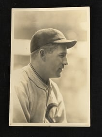 Signed Charlie Root Chicago Cubs Baseball Photo 4" x 6" - Signed on Back: 1932 World Series Chicago Cubs Pitcher who called Babe Ruth Homerun - Signed to Consignor on Back