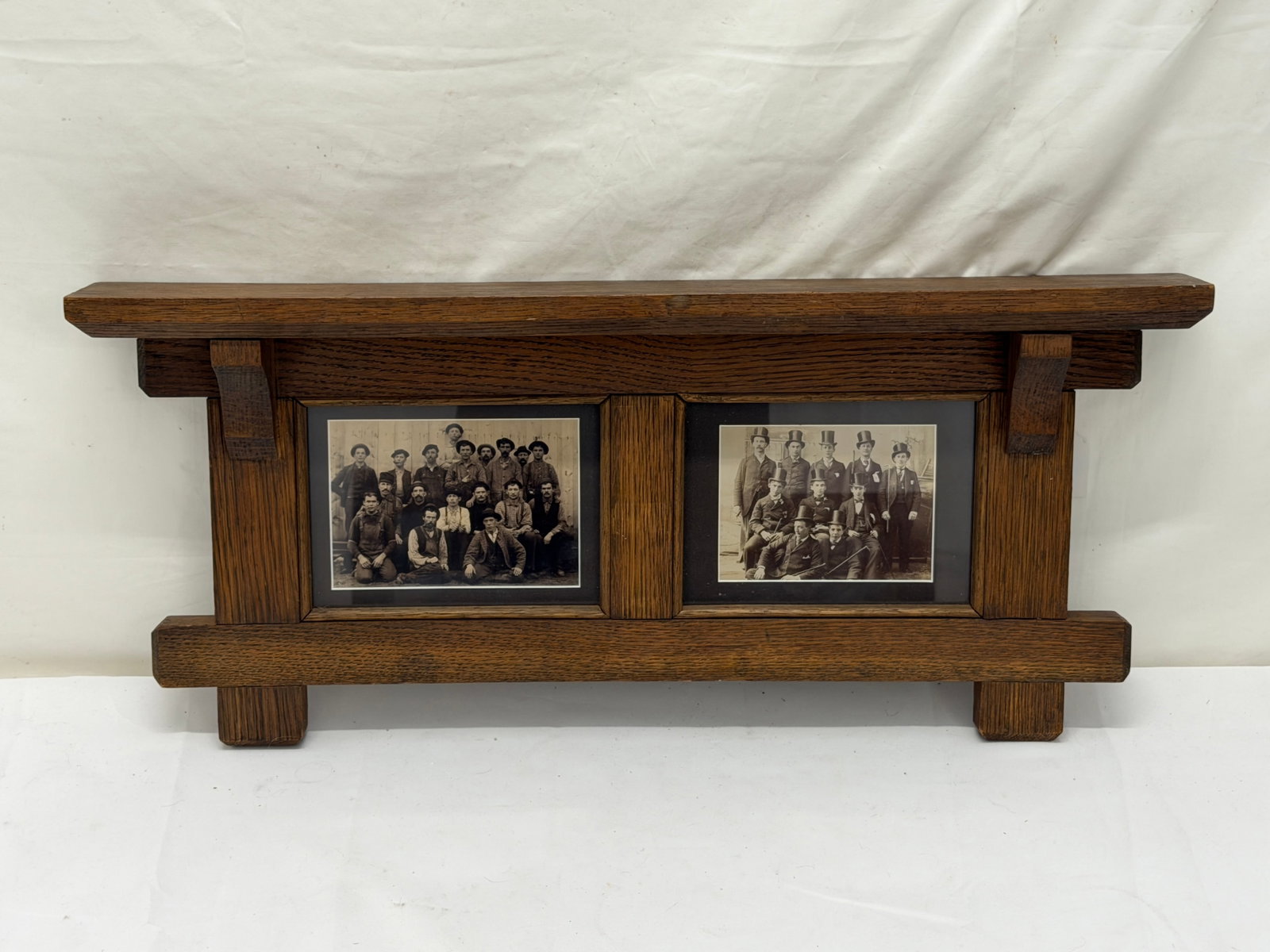 Arts Crafts Oak Shelf Picture Frame 11" x 25.5" x 3.25" (1 of 6)
