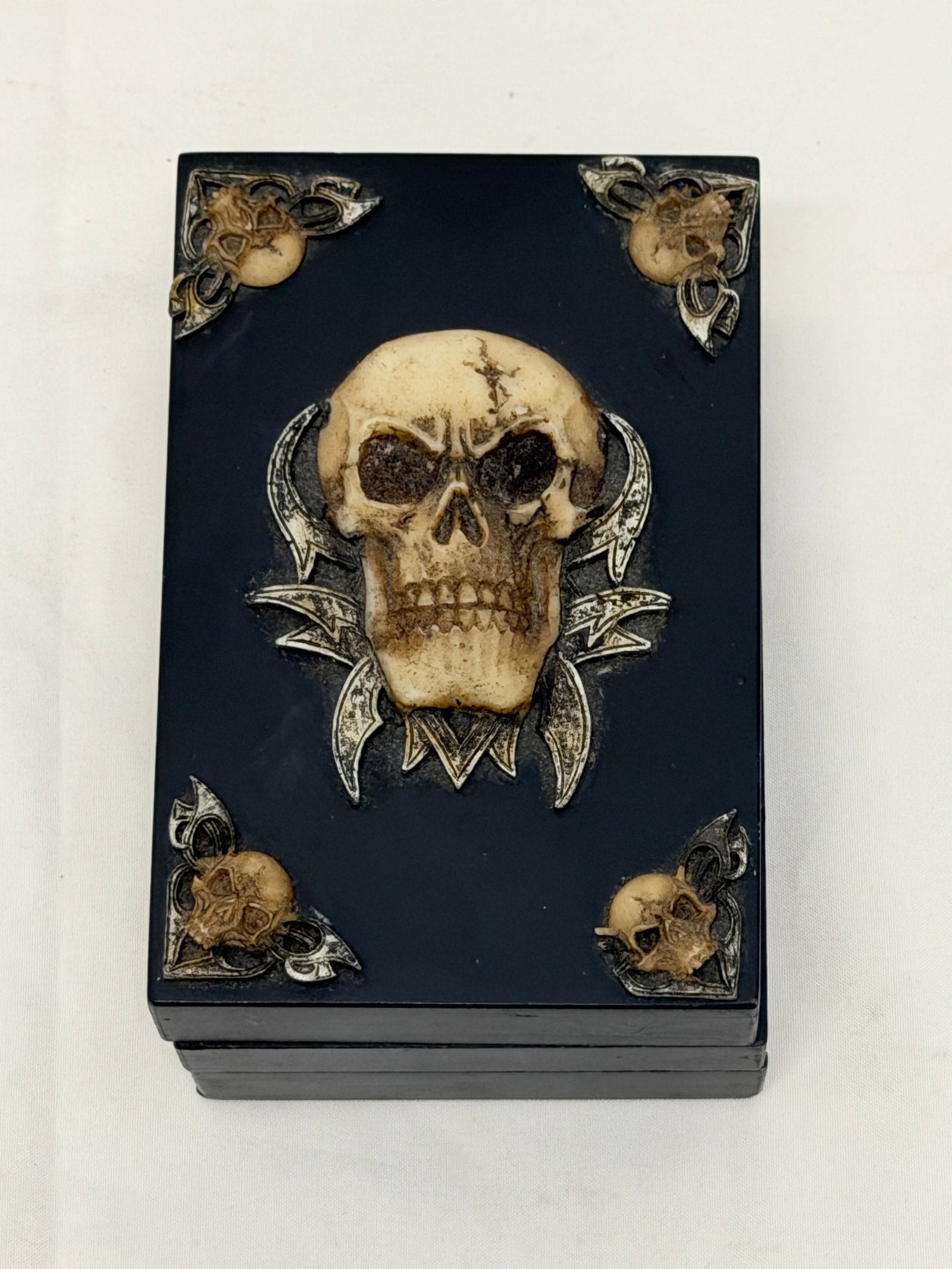 Gothic Skull Wooden Box with Secret Lock - 3.75" x 6" x 2.5" (1 of 7)