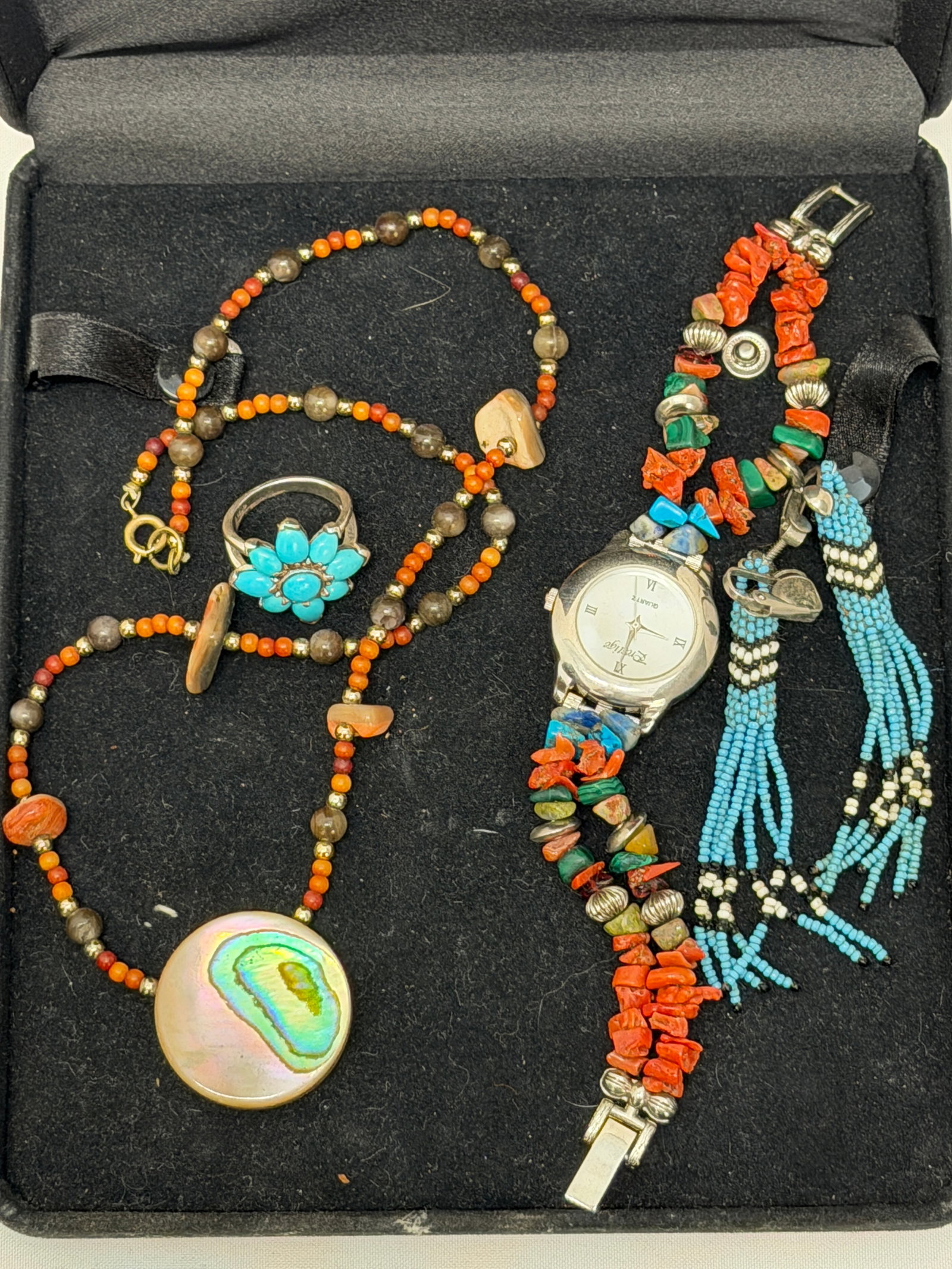 Sterling Southwestern Turquoise Ring, Coral Turquoise Watch + More (1 of 4)