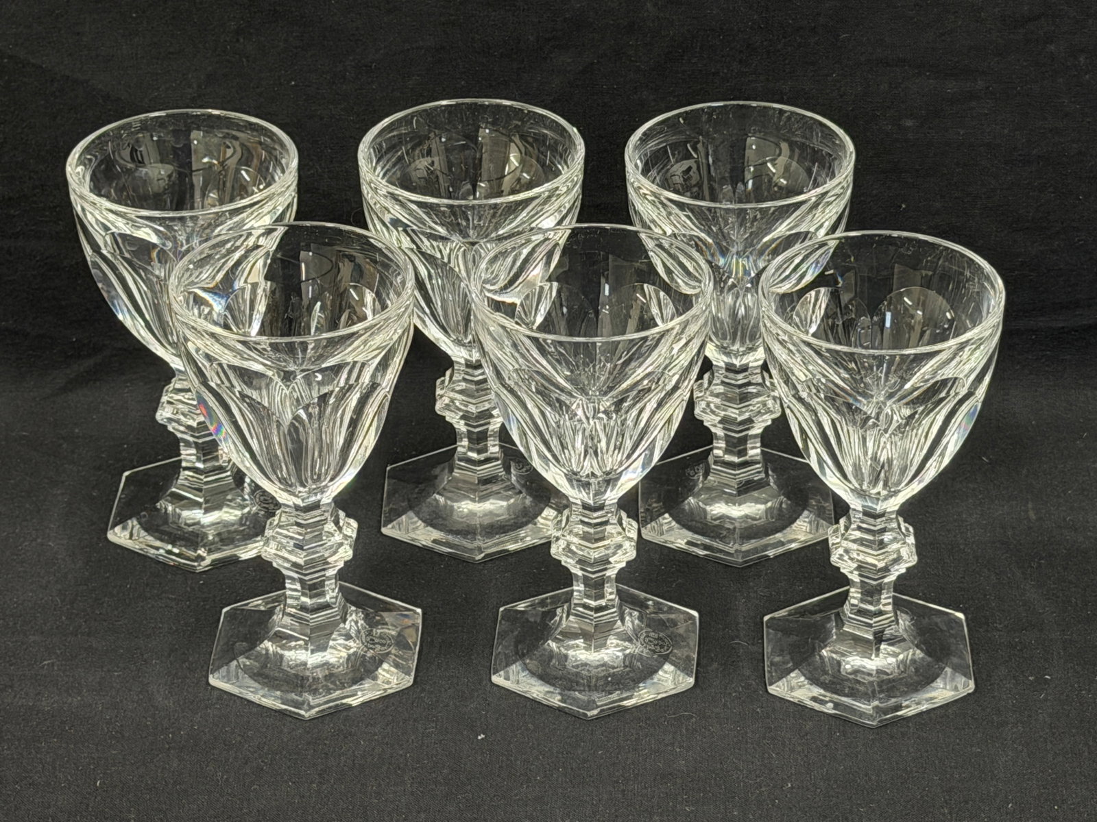 (6)Baccarat Crystal Wine / Port Stemware 2.5" x 4.5" - Harcourt 1841 Pattern - New / Unused (1 of 4)