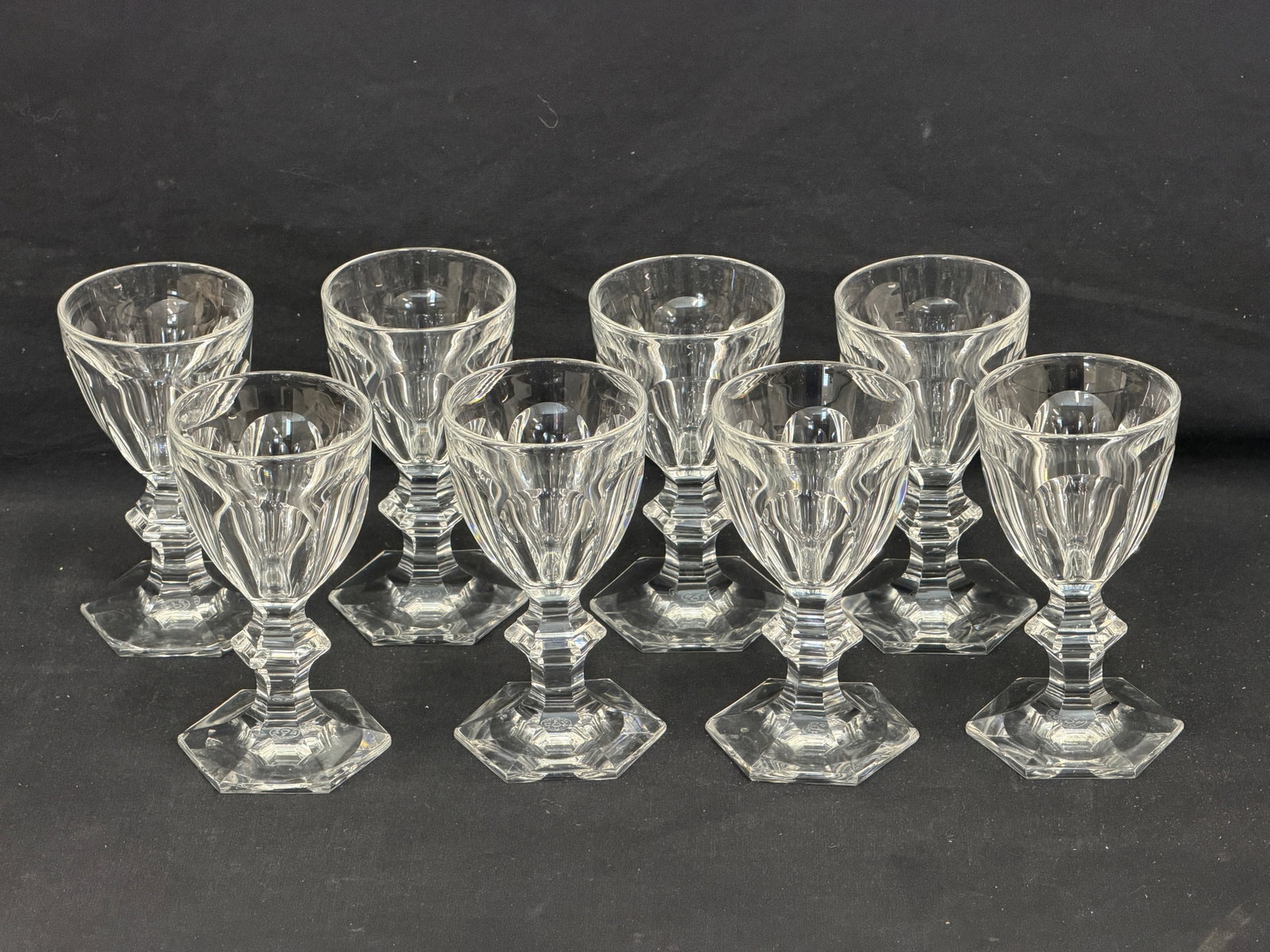 (8)Baccarat French Crystal Stemware in Harcourt 1841 Pattern - 2.5" x 5" - New / Unused (1 of 4)