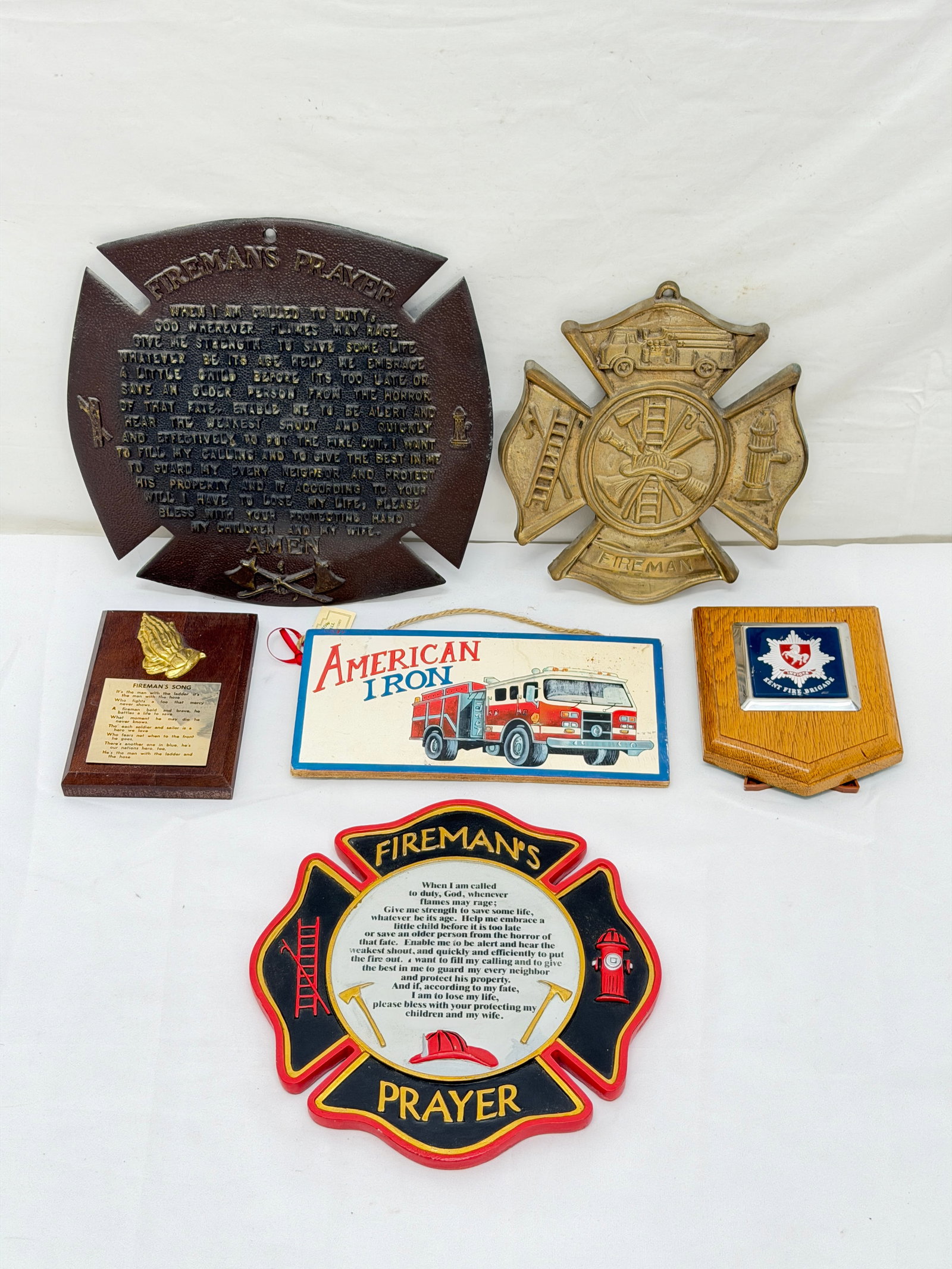 Asst Firemans Plaques - Brass , Metal & More (1 of 4)