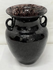 Chuck Vannatta 2001 Signed Art Glass Vase 6" x 9" (1 of 4)