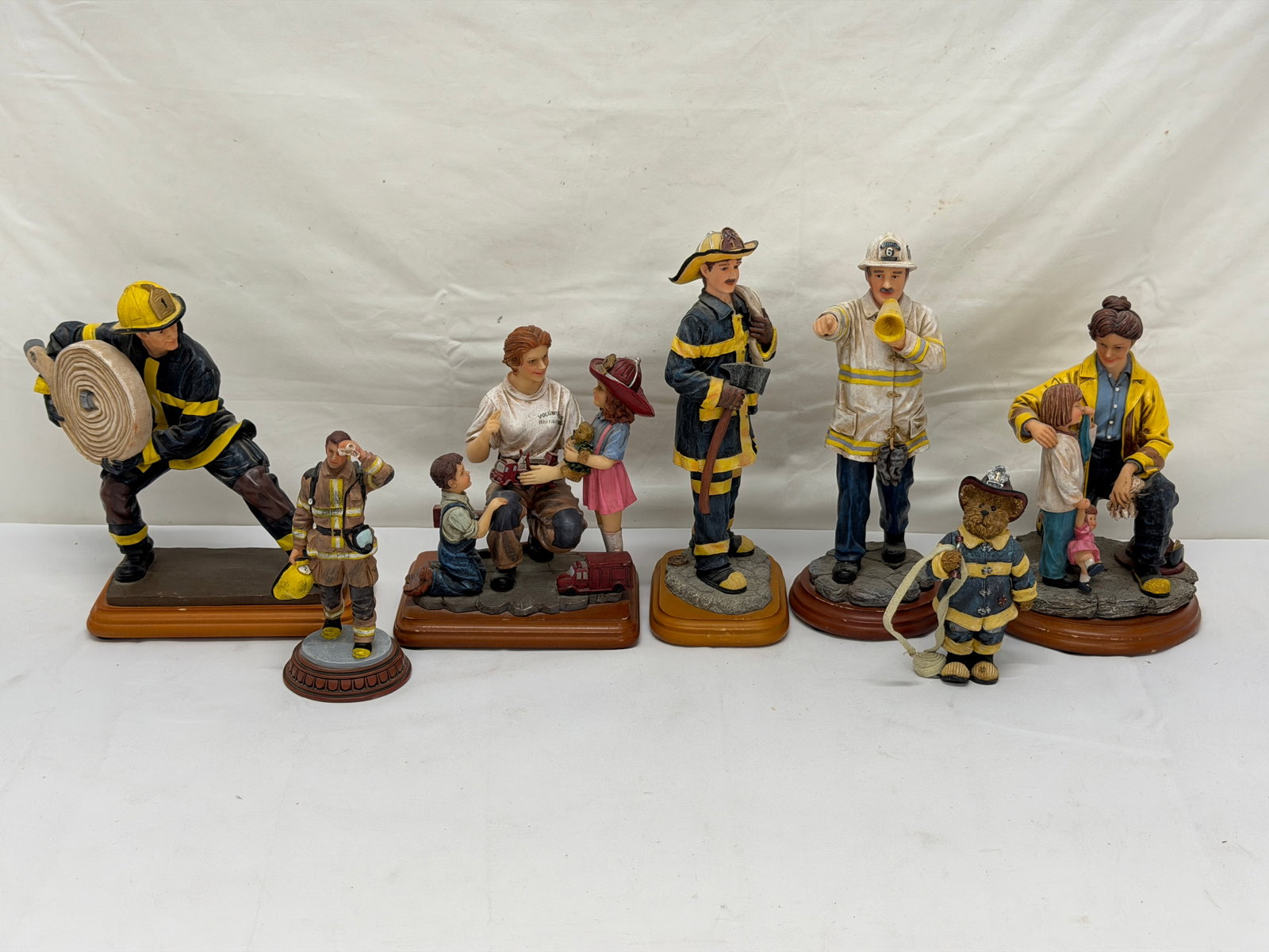 (7)Asst Fireman Figures - Most Limited Ed. Numbered 'Red Hats of Courage' (1 of 12)