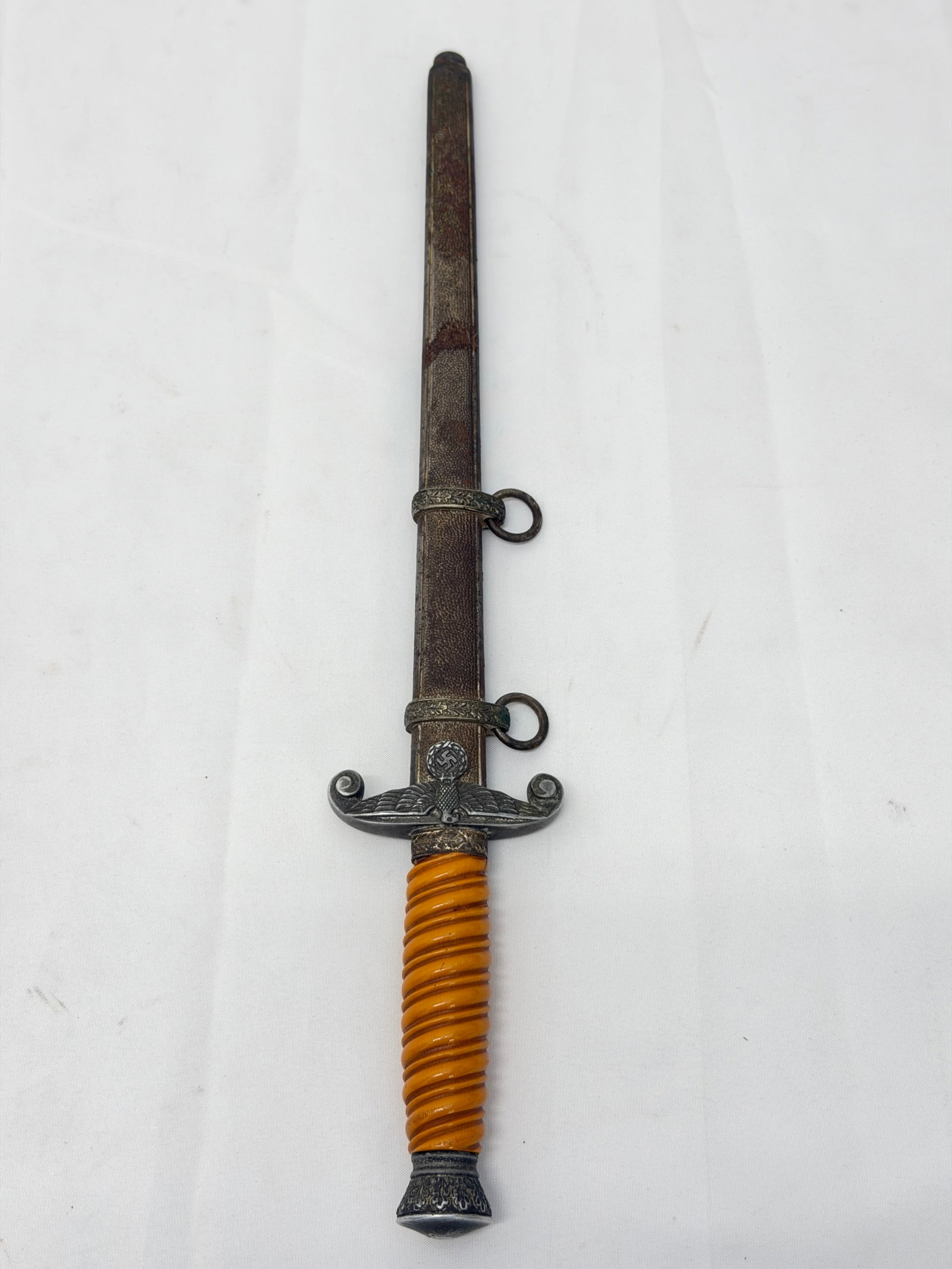 WWII German Heer Officer Dagger with Scabbard - Dagger 14.5"L, Blade 10"L (1 of 15)