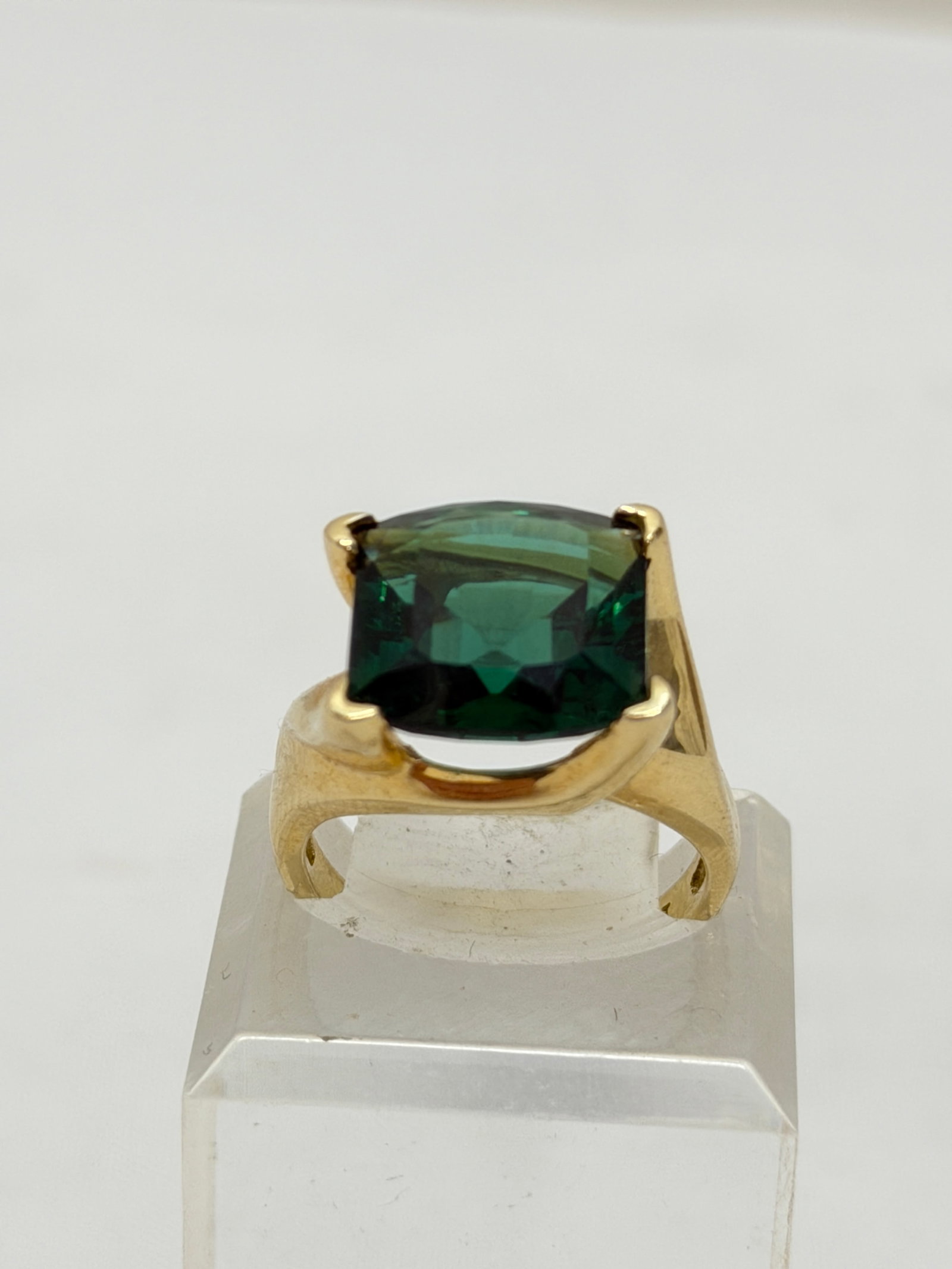 Vintage Estate 14K Gold Emerald Ring, Sz 7, TW 6.35g , Hallmarked
