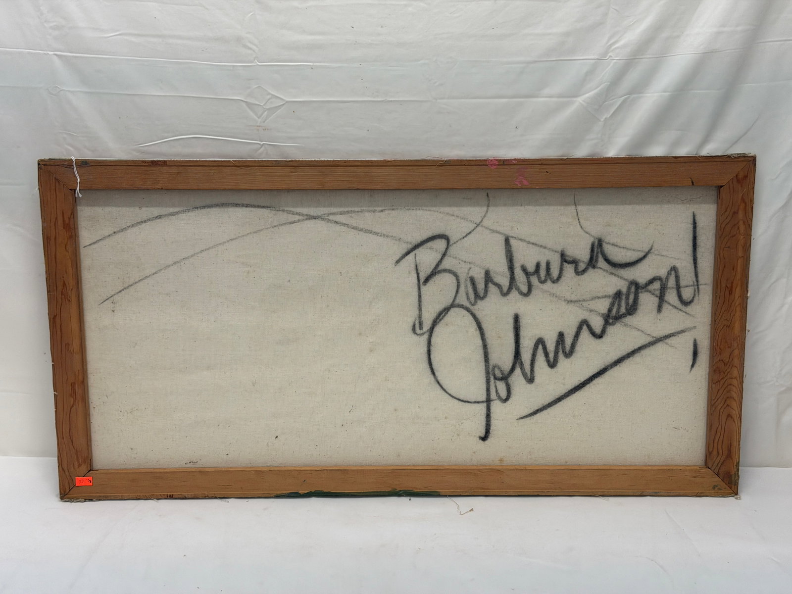 Barbara Johnson Original Oil Abstract on Canvas, Signed on Back - 18" x 36" (1 of 2)