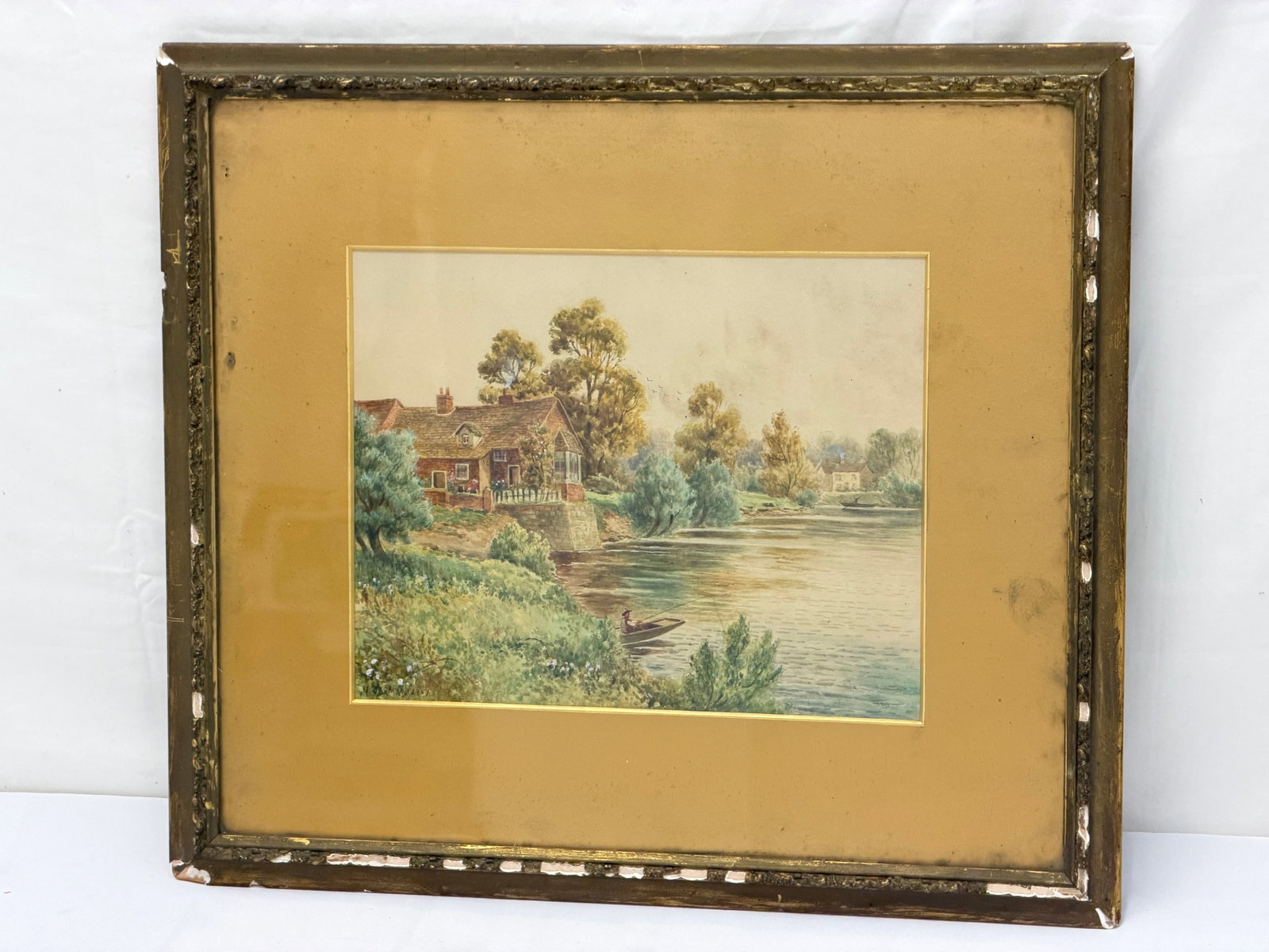 Henry Thomas Jarman Watercolor of Fishing, Signed - British Artist (1871-1907) (1 of 4)