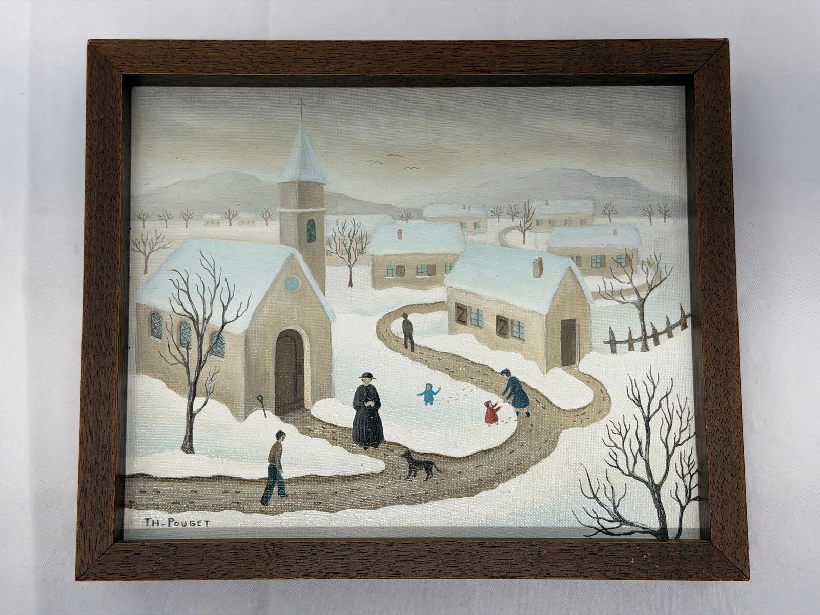 Therese Pouget Oil on Canvas, Signed & Dated - Framed 9.5" x 11.5", Sight 8.75" x 10.75" (1 of 4)