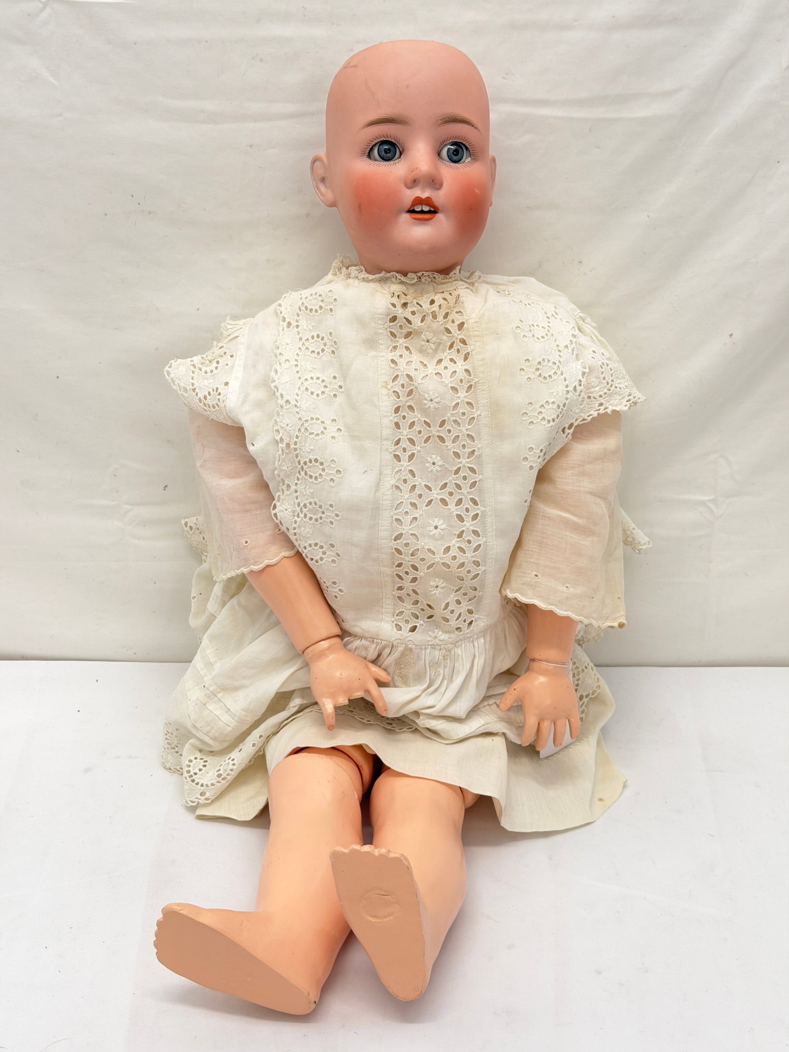Schoenau & Hoffmeister 914 Bisque Head Doll 29"L - Composite Jointed Arms & Legs, Fixed Eyes (1 of 10)
