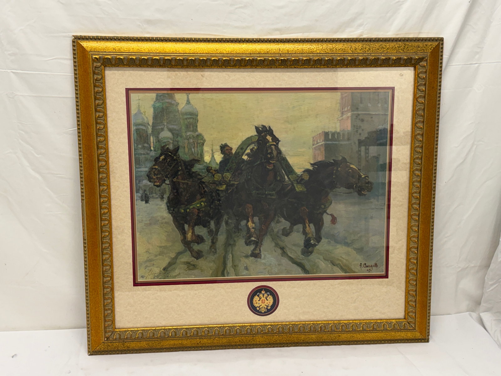 Anatoly Sokoloff (1891-1971) Colored Lithograph 'Troika' (1 of 7)