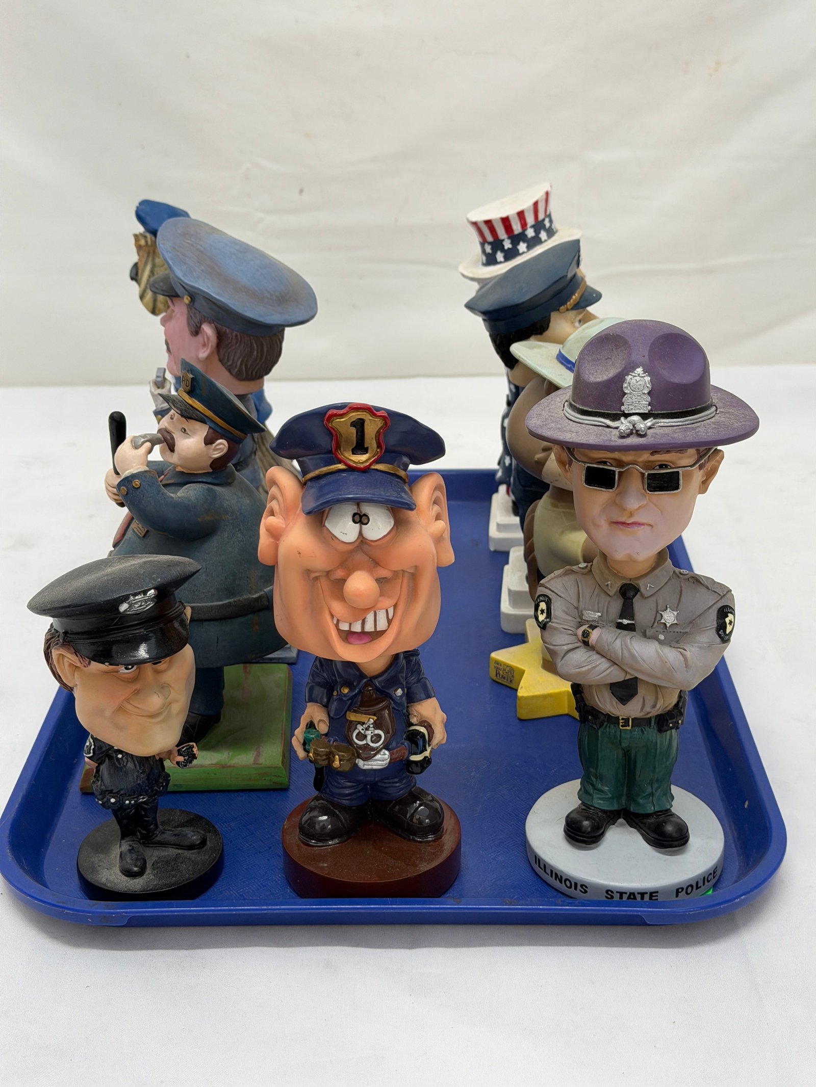 (9)Bobble Heads Police, Illinois, NYPD + More - 5.5"T to 8"T (1 of 6)