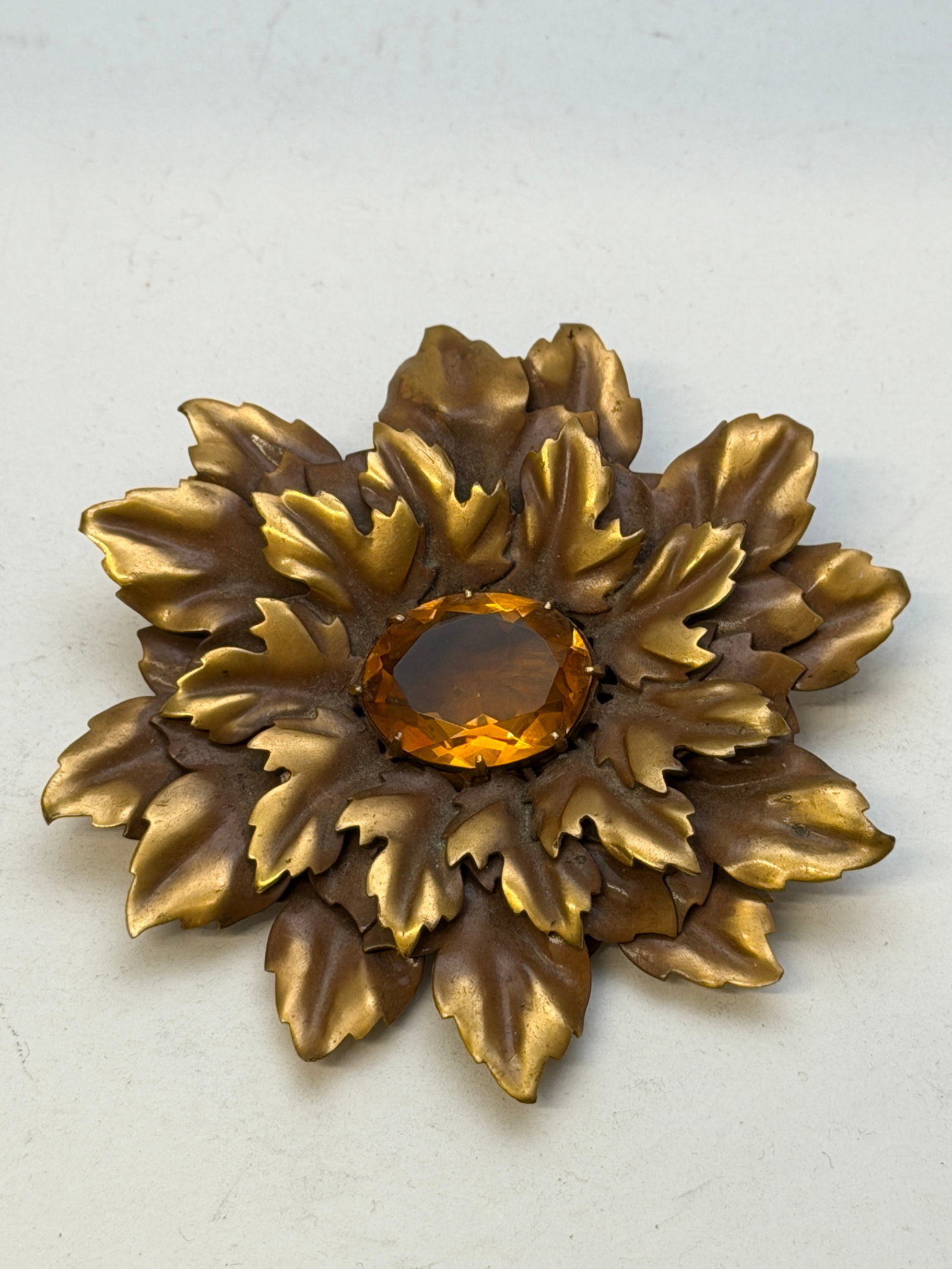 Vintage Joseph Hollywood Sunburst Flower Brooch / Pin 2.75" (1 of 4)