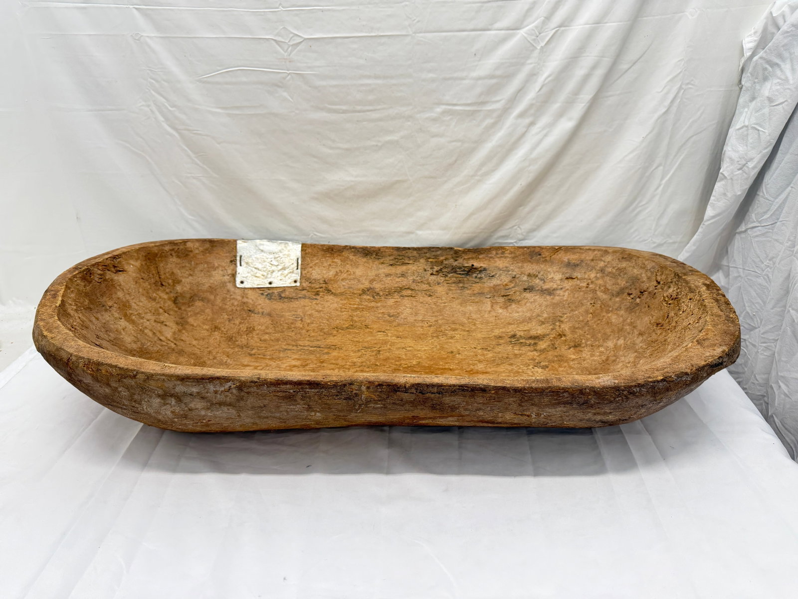 Large Antique 19thC Carved Wooden Dough Bowl - 20" x 39.5" x 9" (1 of 8)