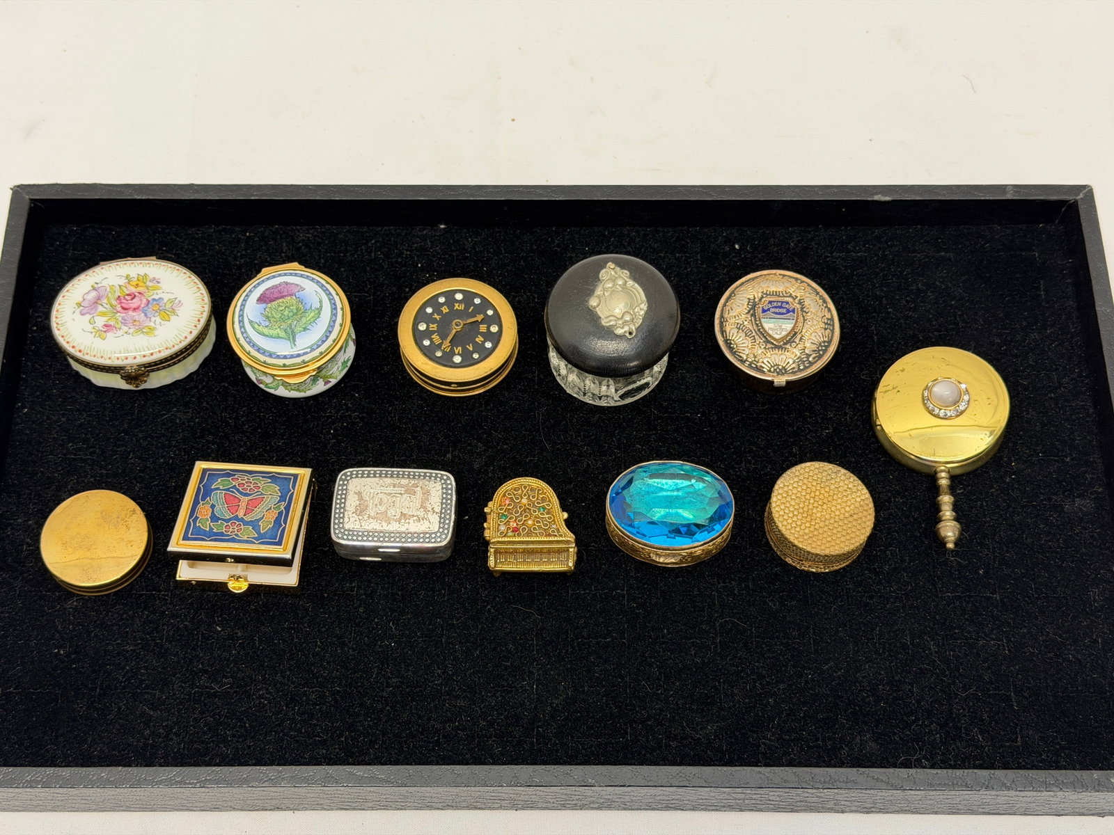 (12)Asst Minature Trinket Boxes - Limoges, Staffordshire + More (1 of 5)