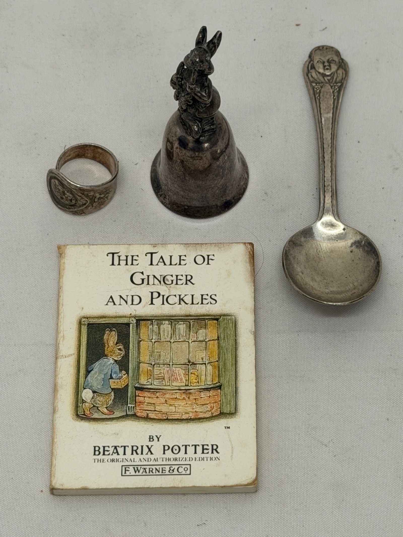 Vintage Gerber Baby Ring & Spoon, Beatrix Potter Bunny Book (1 of 6)